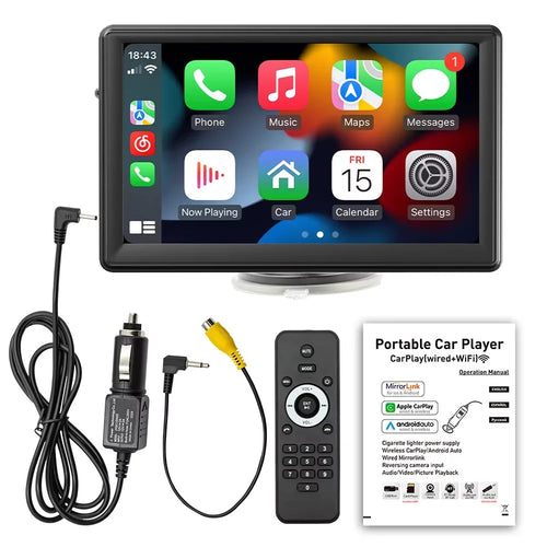 B500W 7 Inch Smart Voice Control Wireless CarPlay MP5 Player FM Transmitter with AHD Function (No Camera) - 1