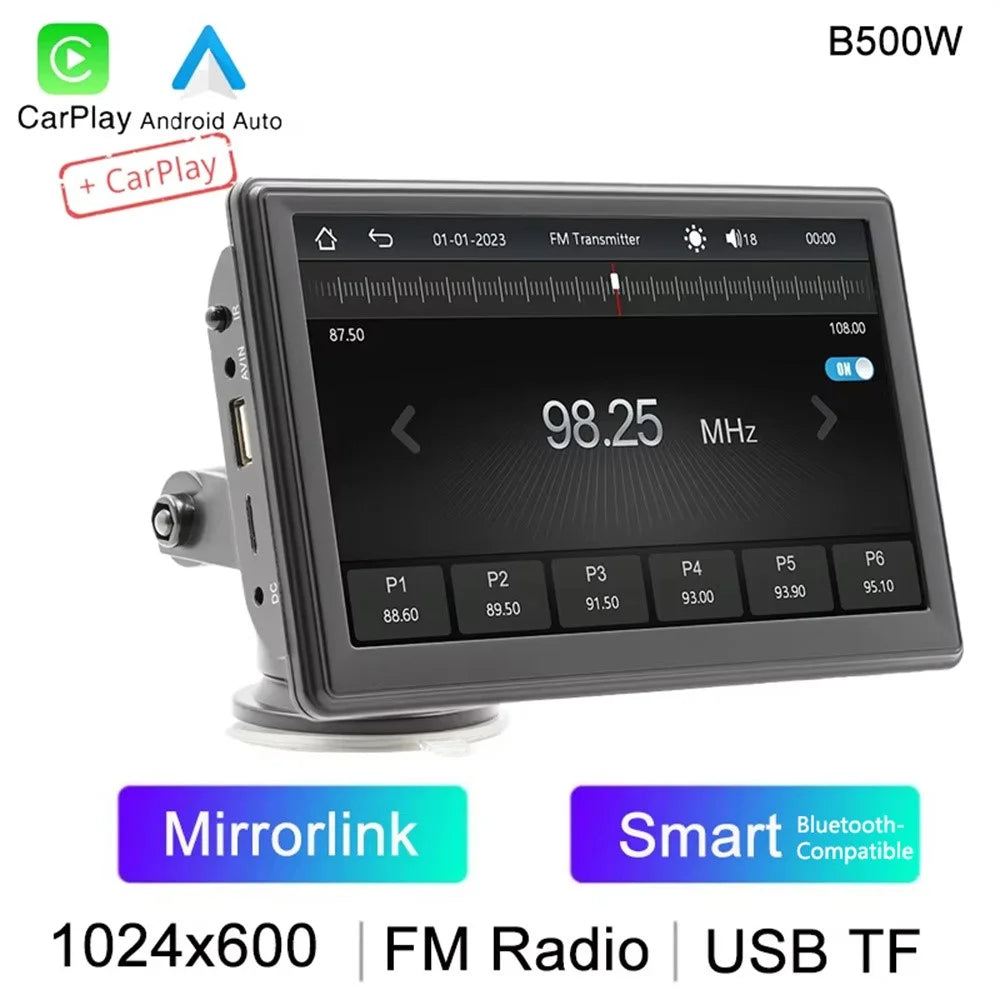 B500W 7 Inch Smart Voice Control Wireless CarPlay MP5 Player FM Transmitter with AHD Function (No Camera) - 2