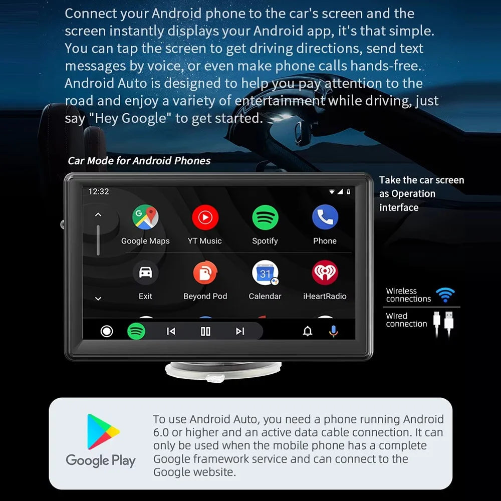 B500W 7 Inch Smart Voice Control Wireless CarPlay MP5 Player FM Transmitter with AHD Function (No Camera) - 6