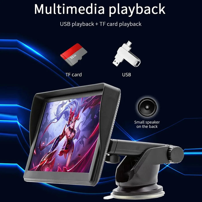 B600A 7 Inch Portable Wireless CarPlay with AHD Function Multiple Media Support Car MP5 Player (No Camera) - 5