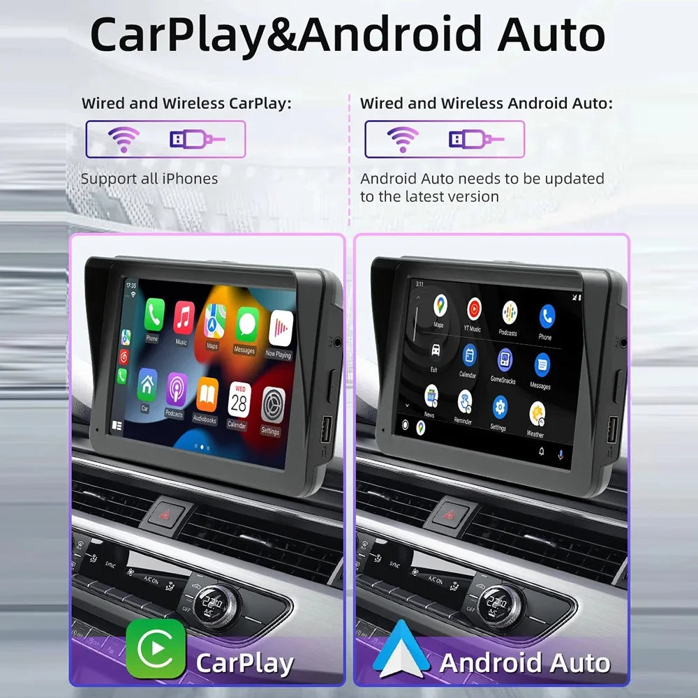 B5570R 7 Inch HD Touch Screen Wireless CarPlay Bluetooth-compatible Car MP5 Player Built In Driving Recorder - 4