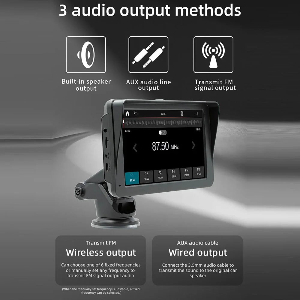 B5570R 7 Inch HD Touch Screen Wireless CarPlay Bluetooth-compatible Car MP5 Player Built In Driving Recorder - 7