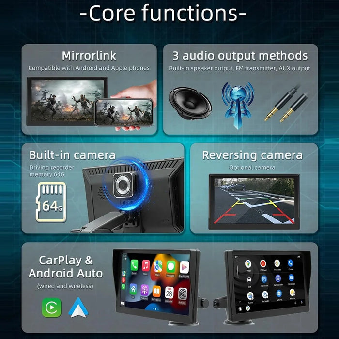 B5590R 9 Inch Wireless CarPlay Bluetooth-compatible MP5 Player Car Multimedia System Built In Driving Recorder - 3