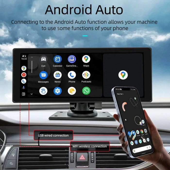 B5303R 10.26 Inch Touch Screen Wireless CarPlay Portable Car FM Radio MP5 Player Built In Driving Recorder - 3