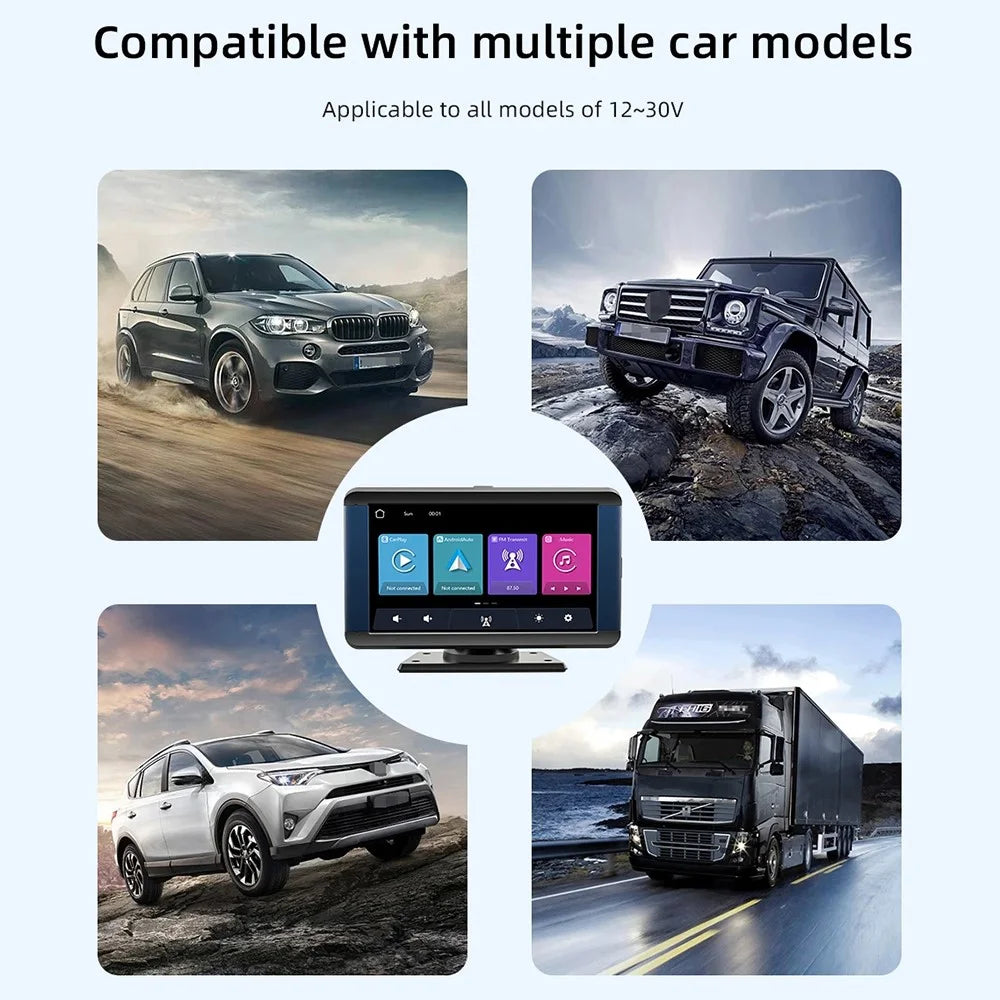 B300R 7 Inch Portable Car MP5 Player Built In Driving Recorder Bluetooth-compatible Wireless CarPlay - 7