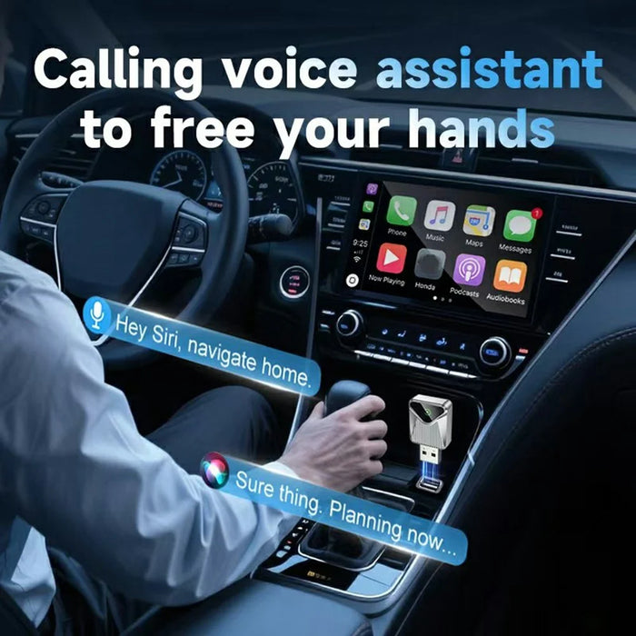 28 Mini 2 in 1 Wireless CarPlay Android Auto Adapter for Wired CarPlay Android Auto Vehicles Upgrade to Wireless - Silver - 4