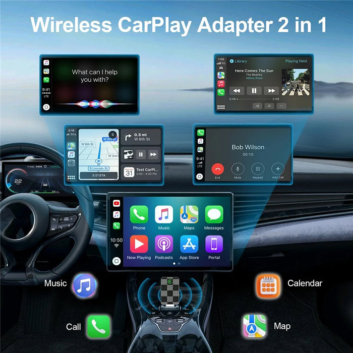 57 2 in 1 Wired to Wireless CarPlay Android Auto Adapter Cars Upgrade Converter - 7