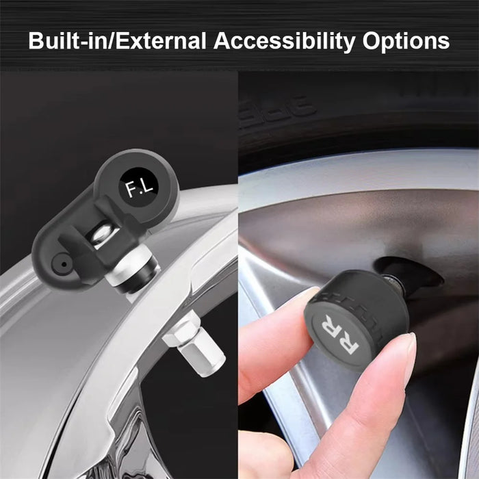 T12 TPMS Tire Pressure Monitoring System for Cars Real Time Display Solar  /  USB Charging with 4 Internal Sensors - 5