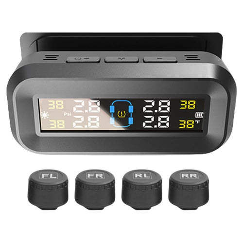 T14 Solar  /  USB Charging Tire Pressure Monitoring System Car TPMS with 4 External Sensors - 1