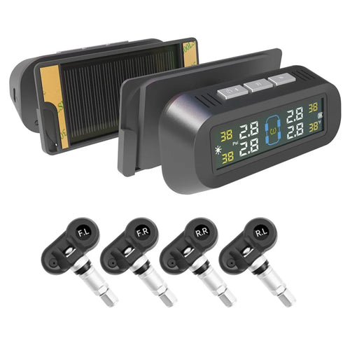 T13 Car TPMS Real Time Display Solar  /  USB Charging Tire Pressure Monitoring System with 4 Internal Sensors - 1