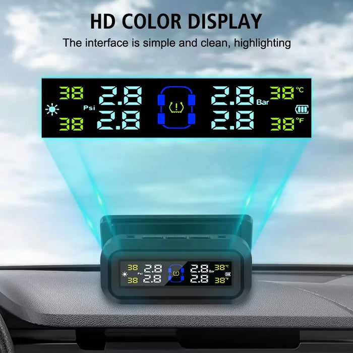 T13 Car TPMS Real Time Display Solar  /  USB Charging Tire Pressure Monitoring System with 4 Internal Sensors - 5