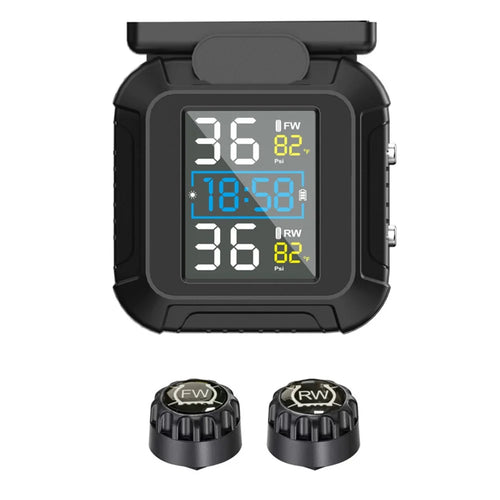 MT20 USB / Solar Charging Motorcycle TPMS Tire Pressure Monitoring System with Real Time Display - 1