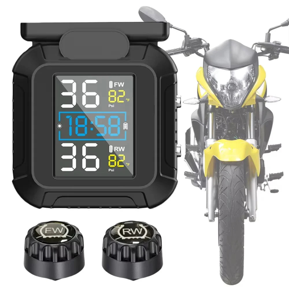 MT20 USB / Solar Charging Motorcycle TPMS Tire Pressure Monitoring System with Real Time Display - 5