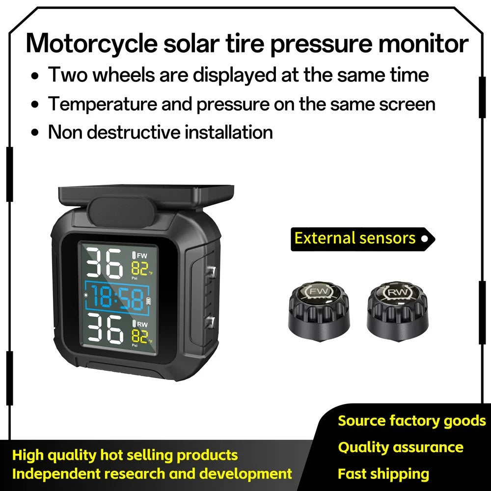 MT20 USB / Solar Charging Motorcycle TPMS Tire Pressure Monitoring System with Real Time Display - 7
