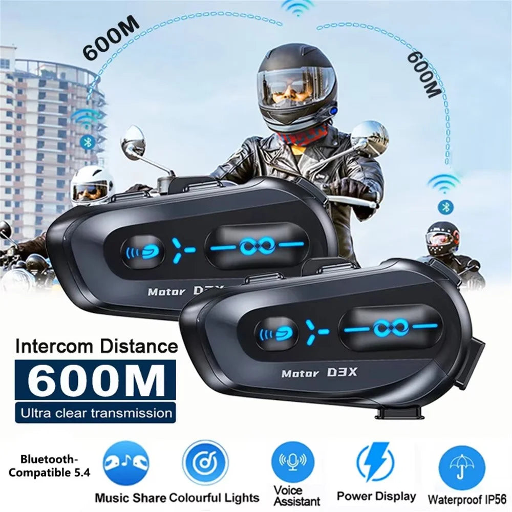 D3X For Motorcycle Helmet Bluetooth-compatible Headset 600m Half Duplex Intercom System - Soft Mic - 4