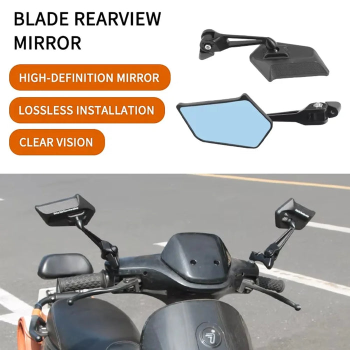 AOS5 1 Pair For Motorcycle Universal Rear View Mirror High Definition Rotatable Side Mirror, Blue - 3