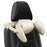 Car Side Sleeping Headrest Neck Support Pillow Leather + Memory Foam Backseat Sleep Aid Cushion - Khaki - 2