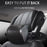 Car Side Sleeping Headrest Neck Support Pillow Leather + Memory Foam Backseat Sleep Aid Cushion - Khaki - 7