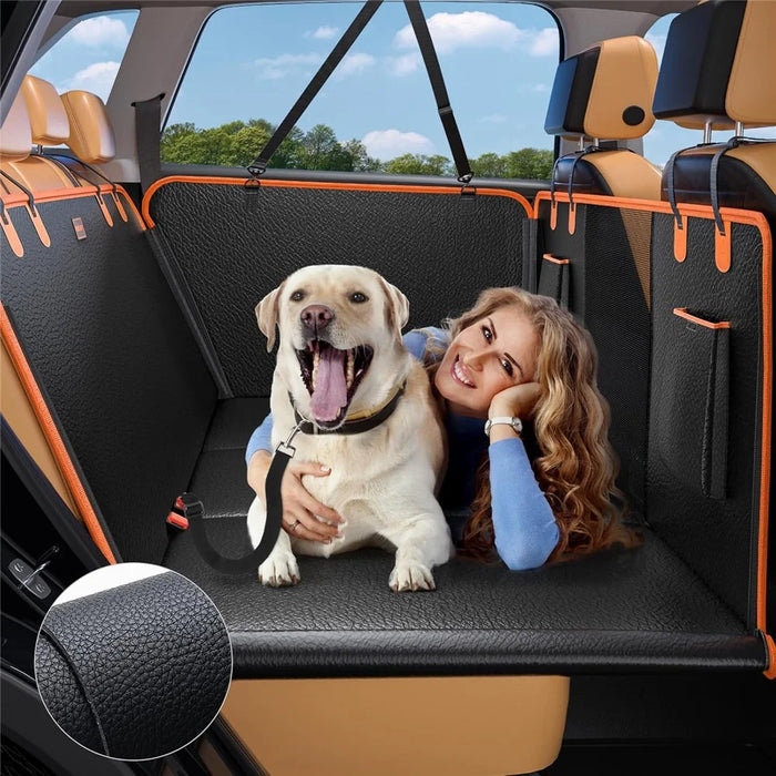 PU Leather Car Pet Seat Cover for Dogs Extended Hammock Scratch Resistant Backseat Protector - 1