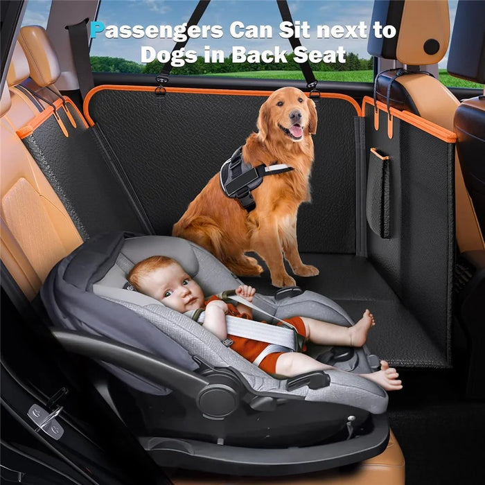 PU Leather Car Pet Seat Cover for Dogs Extended Hammock Scratch Resistant Backseat Protector - 3