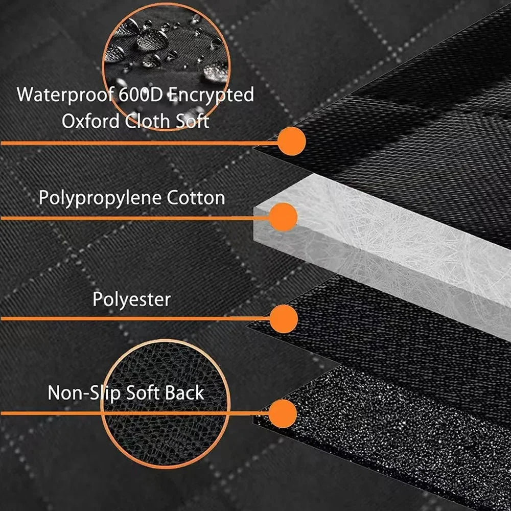 Bone Shape Mesh Window Pet Car Seat Cover for Back Seat Waterproof 600D Oxford Fabric Dog Hammock - 5