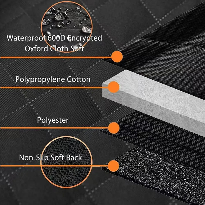 Bone Shape Mesh Window Pet Car Seat Cover for Back Seat Waterproof 600D Oxford Fabric Dog Hammock - 5