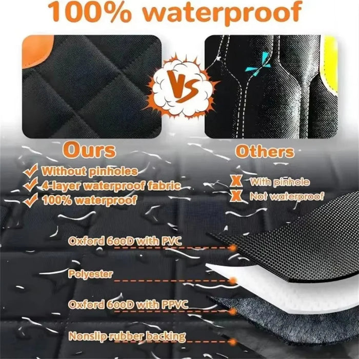 Paw Shape Mesh Window Pet Car Seat Cover for Back Seat Waterproof 600D Oxford Fabric Dog Hammock - 3
