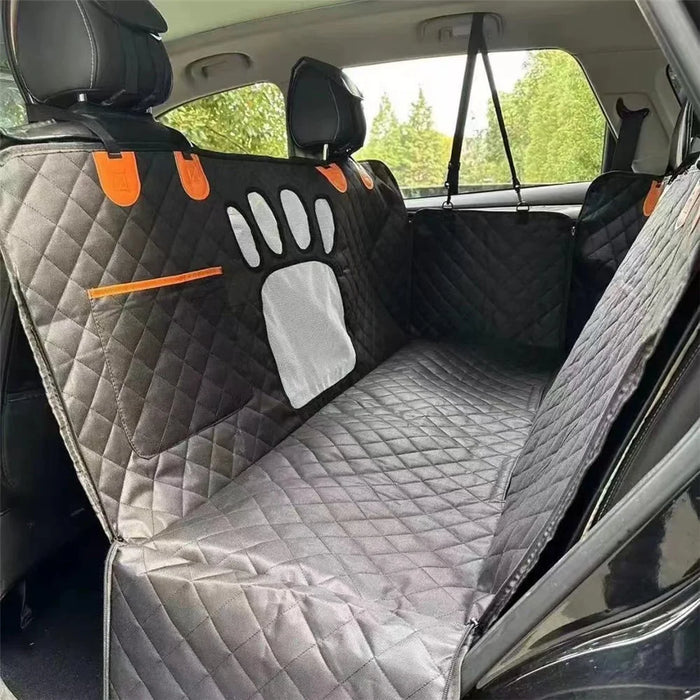 Paw Shape Mesh Window Pet Car Seat Cover for Back Seat Waterproof 600D Oxford Fabric Dog Hammock - 5