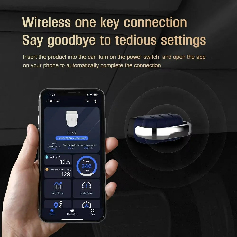 DA200 Bluetooth-compatible OBD2 Car Diagnostic Scanner Engine Fault Code Reader Vehicle Diagnostic Tool - 4