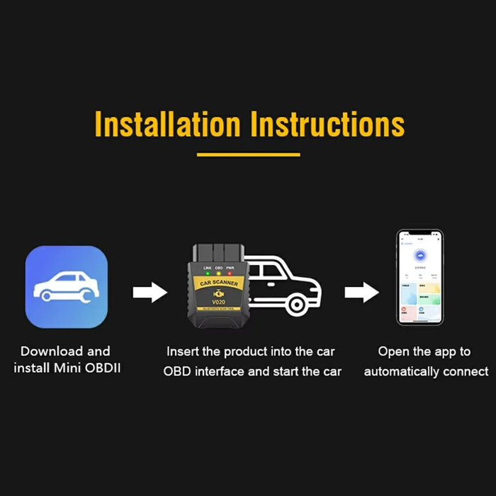 V020 Bluetooth-compatible OBD2 Scanner ELM327 Car Diagnostic Tool Battery Tester Engine Fault Code Reader - 5