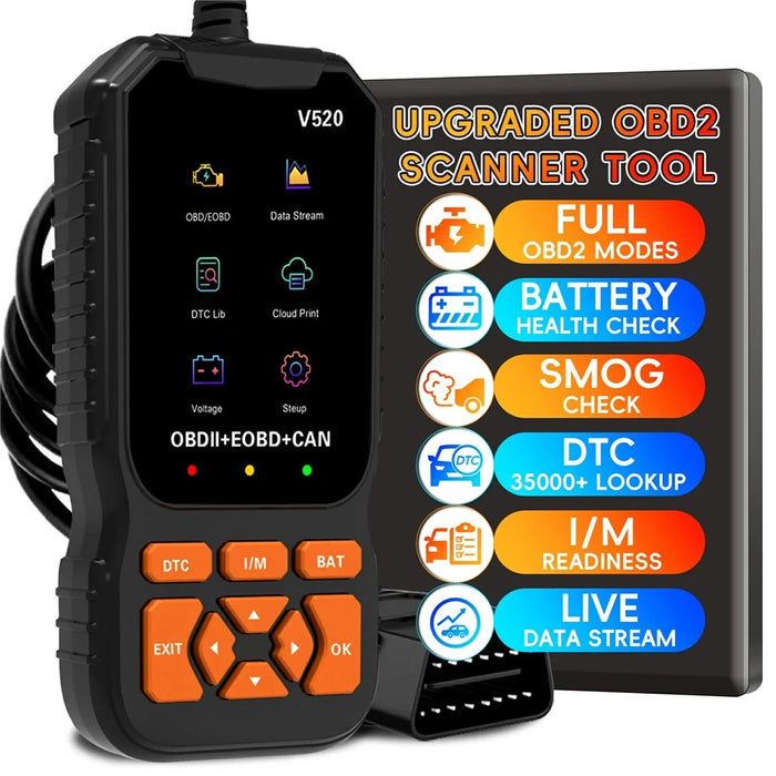 V520 2.8 Inch TFT Color Screen OBD2 Car Diagnostic Scanner for 1996 and Later Vehicles Engine Check Fault Codes Reader - 2