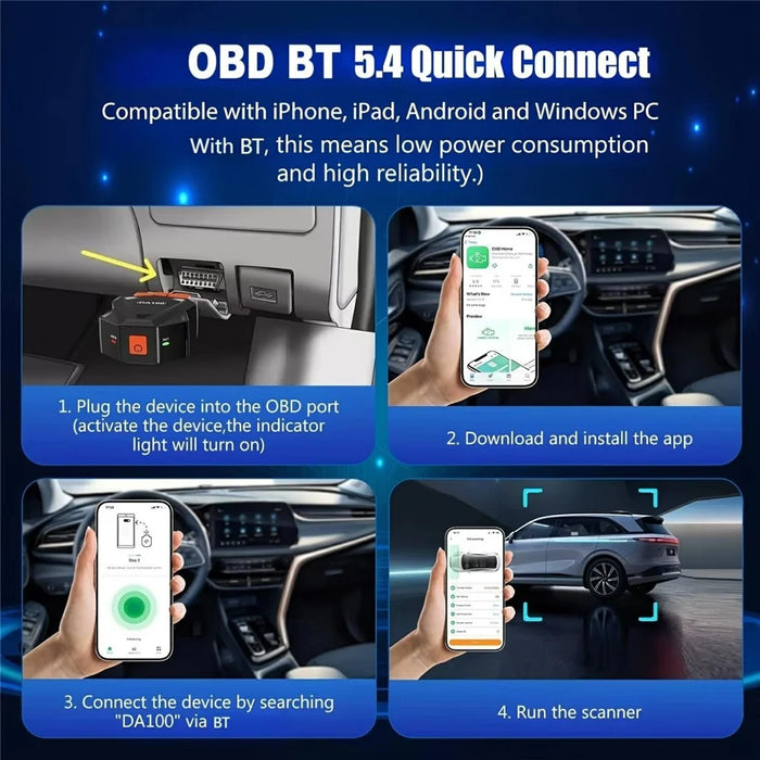 DA100 Bluetooth-compatible OBD Car Diagnostic Scanner Automotive Engine Fault Code Reader for Android iOS - 7