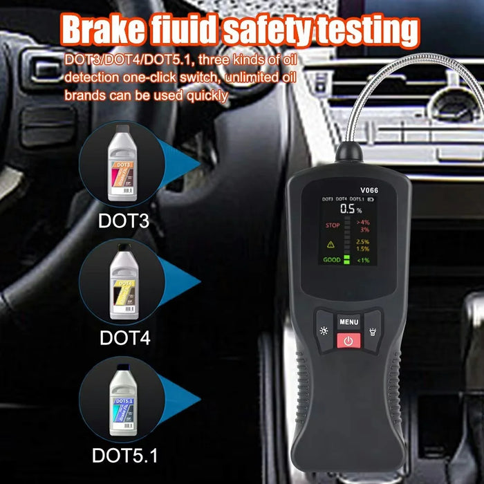 V066 Brake Fluid Tester for Car Diagnostics Water Content Measurement DOT3 DOT4 DOT5.1 Compatible - 3