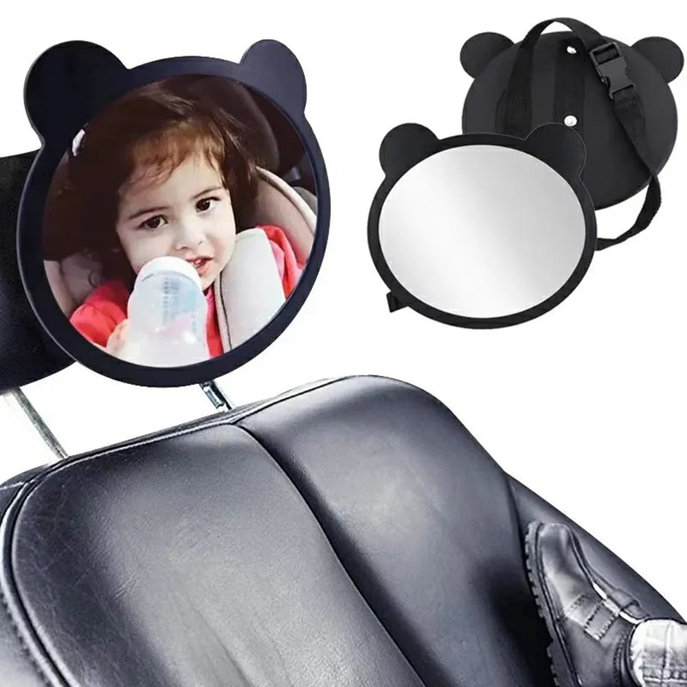 Cartoon Ears Design Baby Car Mirror for Rear Facing Infant Safety Seat Shatterproof Acrylic Backseat Observer - 3