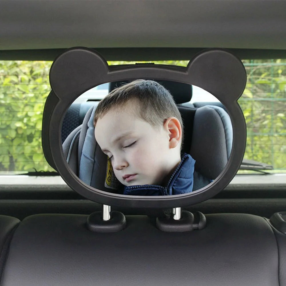Cartoon Ears Design Baby Car Mirror for Rear Facing Infant Safety Seat Shatterproof Acrylic Backseat Observer - 4