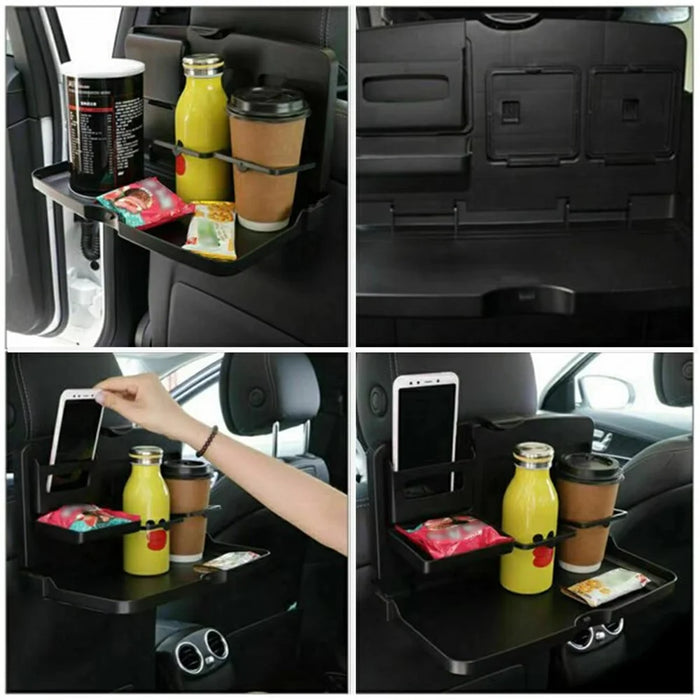 Plastic Car Seat Tray Table Foldable Backseat Desk for Eating Working Multi-Purpose Vehicle Organizer - 6
