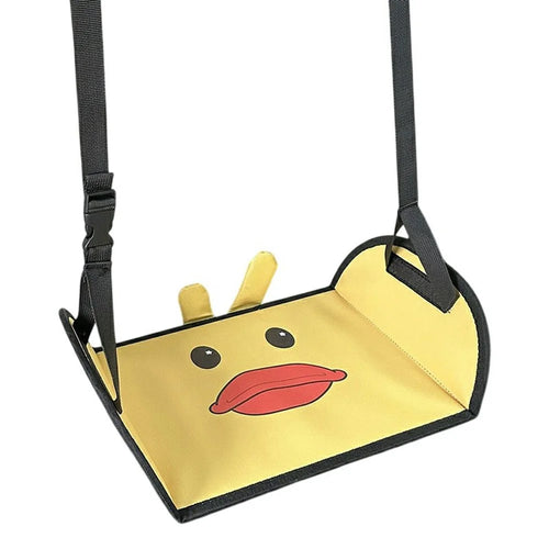 Cartoon Animal Portable Car Seat Footrest for Children Adjustable Height Back Seat Foot Support - Duck - 1