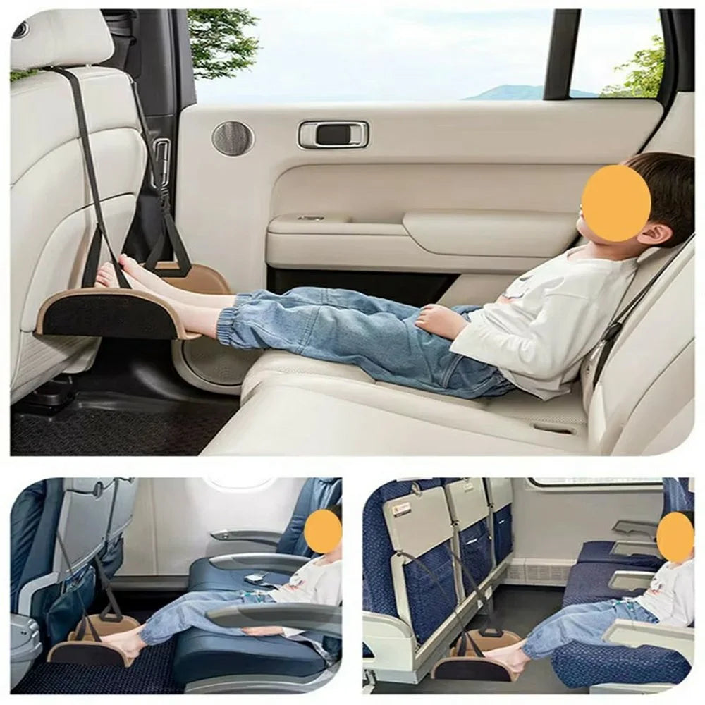 Cartoon Animal Portable Car Seat Footrest for Children Adjustable Height Back Seat Foot Support - Duck - 3