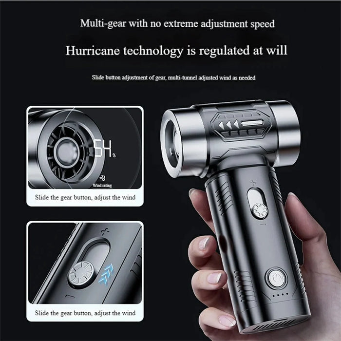 2 in 1 Car Wireless Handheld Turbofan 3 Gears Adjustable 4500Pa 100000 RPM High Speed Vacuum Blower - Black - 3