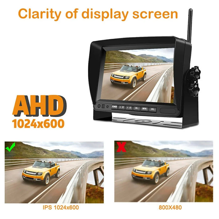 RG-126 7 Inch Digital Wireless HD Monitor DVR Real Time Recording Monitoring System for RV Truck Camper - 4