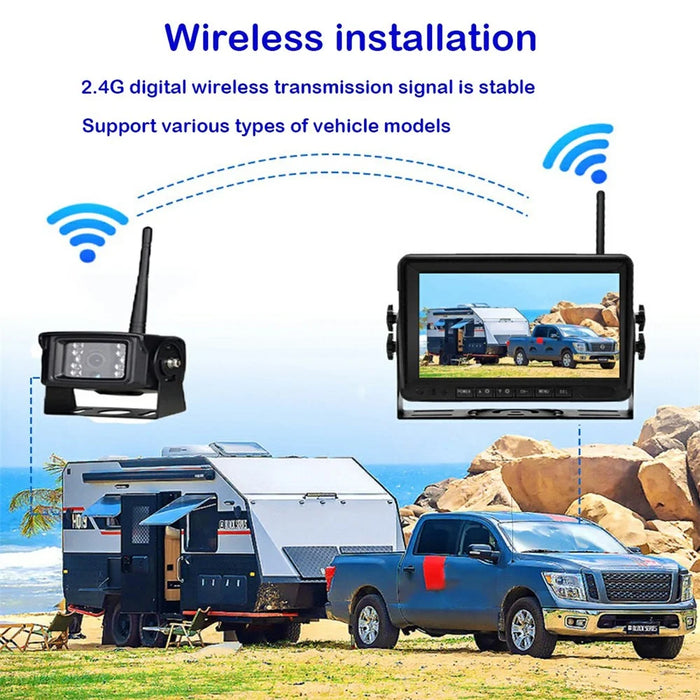 RG-126 7 Inch Digital Wireless HD Monitor DVR Real Time Recording Monitoring System for RV Truck Camper - 7