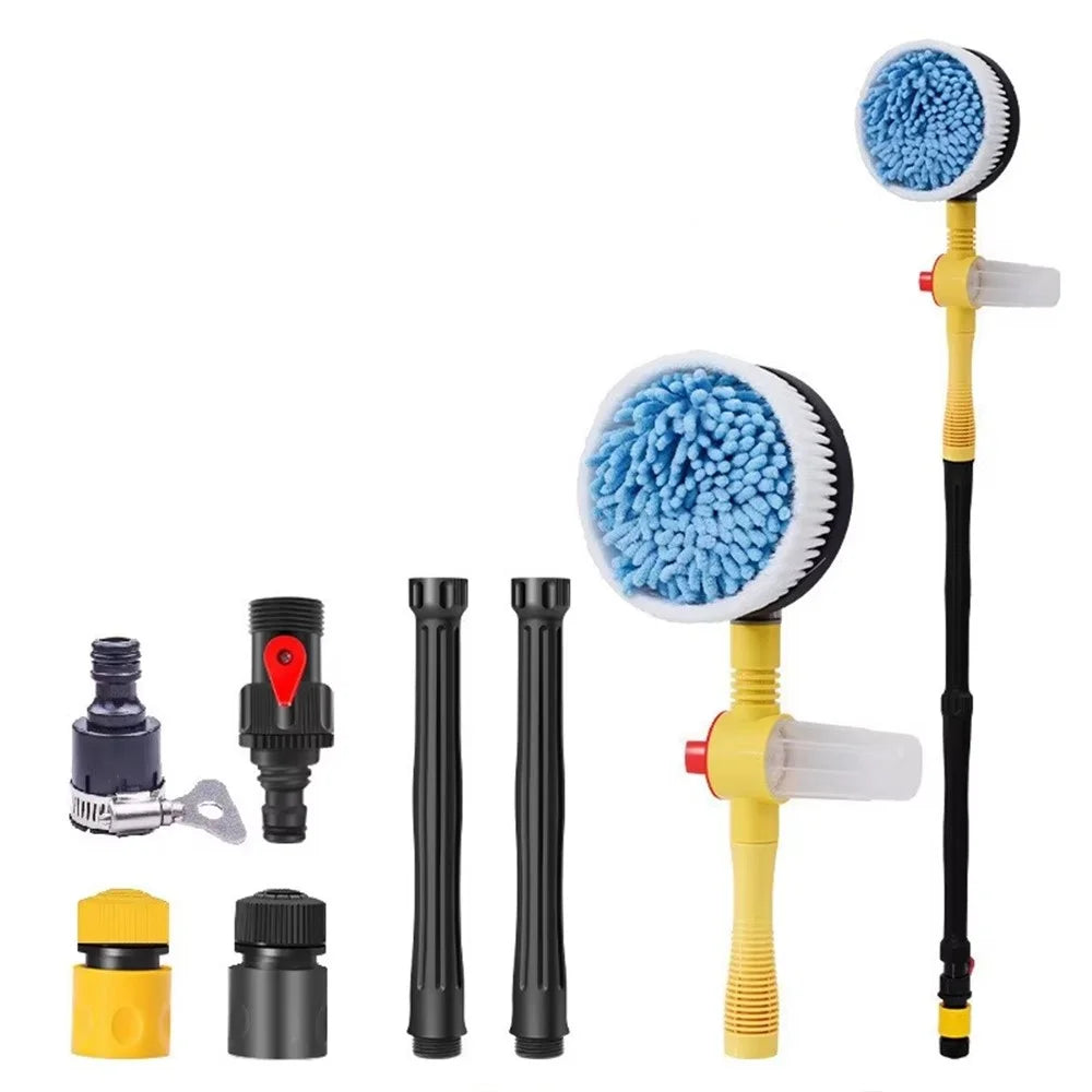 Soft Chenille Car Wash Brush Long Handle Rotary Mop Automatic Foam Cleaner High Pressure Washing Kit - 1