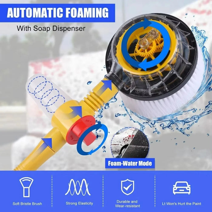 Portable Car Washing Kit with Replacement Chenille Cover Car Wash Brush Rotary Mop Automatic Foam Cleaner - 2