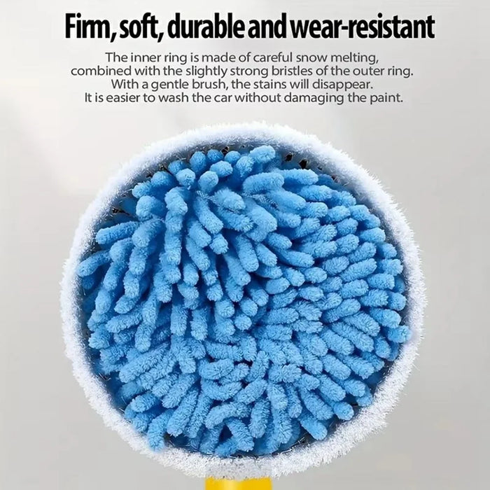 Portable Car Washing Kit with Replacement Chenille Cover Car Wash Brush Rotary Mop Automatic Foam Cleaner - 4