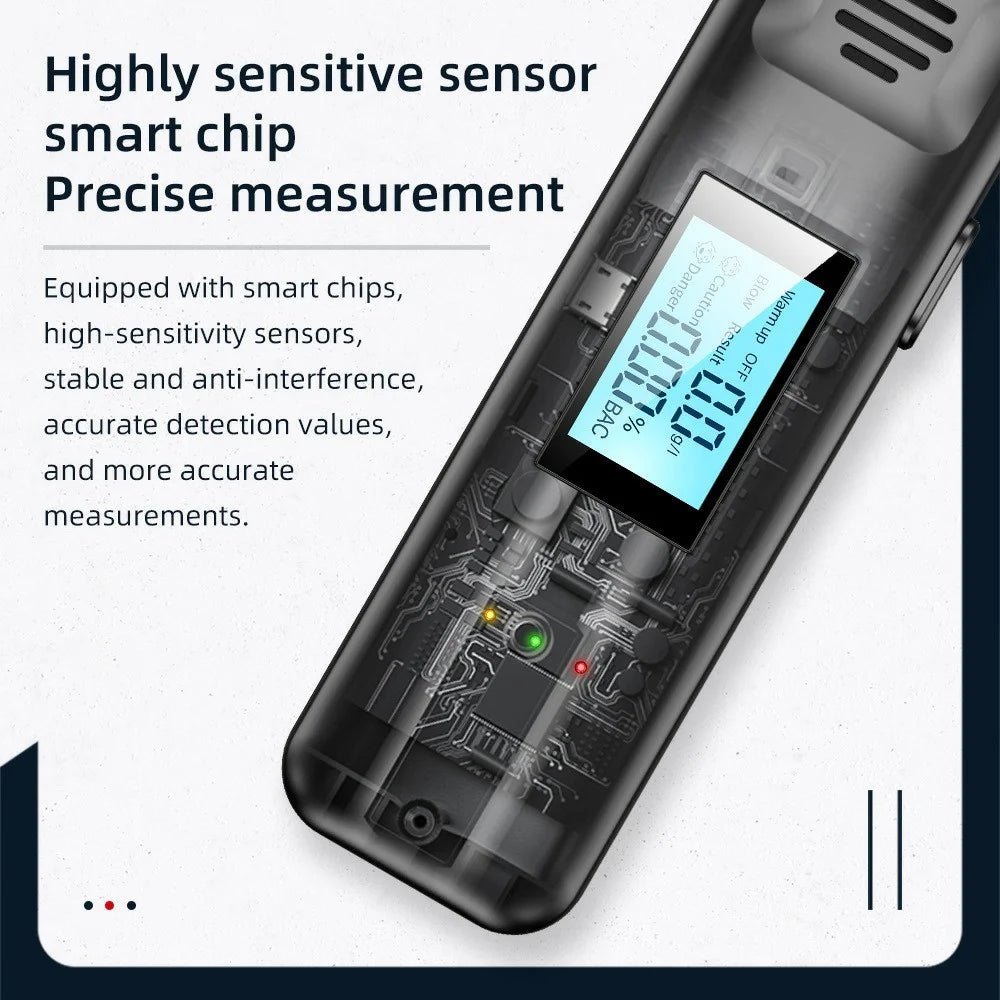 Portable Breathalyzer Drunk Driving Detection Non Contact LED Display Digital Alcohol Tester - 5