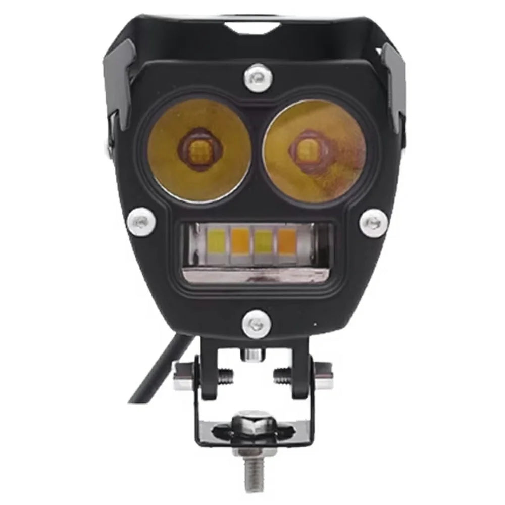 3800lm High Power Motorcycle Auxiliary Spotlight IP67 Waterproof Dual Color High Low Beam Headlight - 1