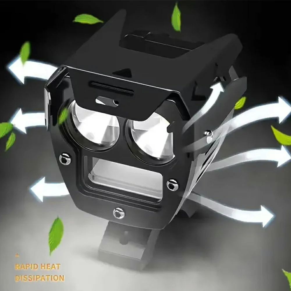 3800lm High Power Motorcycle Auxiliary Spotlight IP67 Waterproof Dual Color High Low Beam Headlight - 5