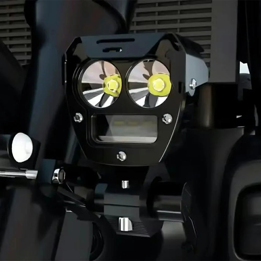 3800lm High Power Motorcycle Auxiliary Spotlight IP67 Waterproof Dual Color High Low Beam Headlight - 7