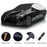 Waterproof Outdoor Car Cover for Sedan SUV Hatchback UV Protection Cover with Reflective Strips, Black+Silver - 3L (4.4-4.6m) - 4