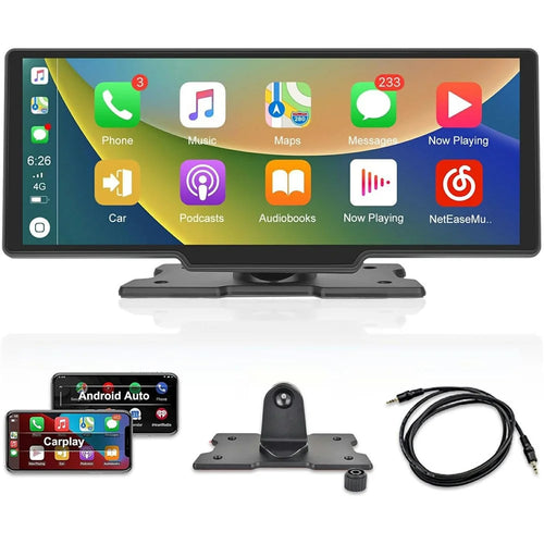 RH-W517 Wireless CarPlay Screen 10.3 Inch HD Car Touch Screen Radio for Apple CarPlay  /  Android Auto FM Transmitter - 1